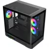 Fortron M581 case mid-tower, nero, vetro temperato panoramico, 4 ventole ARGB