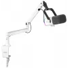 FIFINE TAM8W microfono podcast dinamico XLR/USB con braccio articolato, bianco
