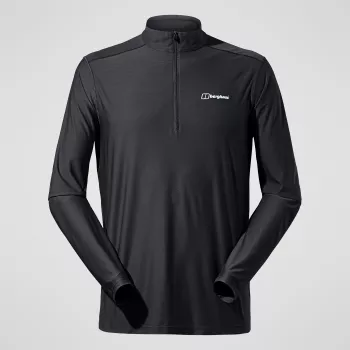Berghaus 24/7 Tech Tee LS HZ Jet Black uomo maglia a maniche lunghe con mezzo zip