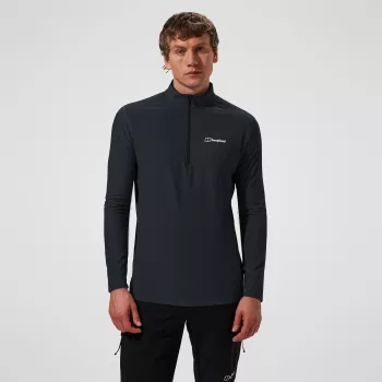 Berghaus 24/7 Tech Tee LS HZ Jet Black uomo maglia a maniche lunghe con mezzo zip