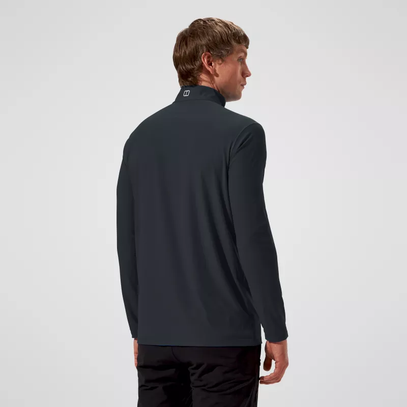 Berghaus 24/7 Tech Tee LS HZ Jet Black uomo maglia a maniche lunghe con mezzo zip