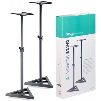 Stagg SMOS-10 SET coppia di supporti in acciaio per monitor da studio con regolazione telescopica in altezza