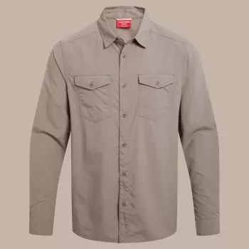Craghoppers NosiLife Loukkos camicia a maniche lunghe - Pebble - XL