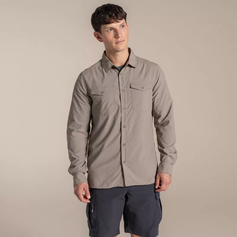 Craghoppers NosiLife Loukkos camicia a maniche lunghe - Pebble - XL