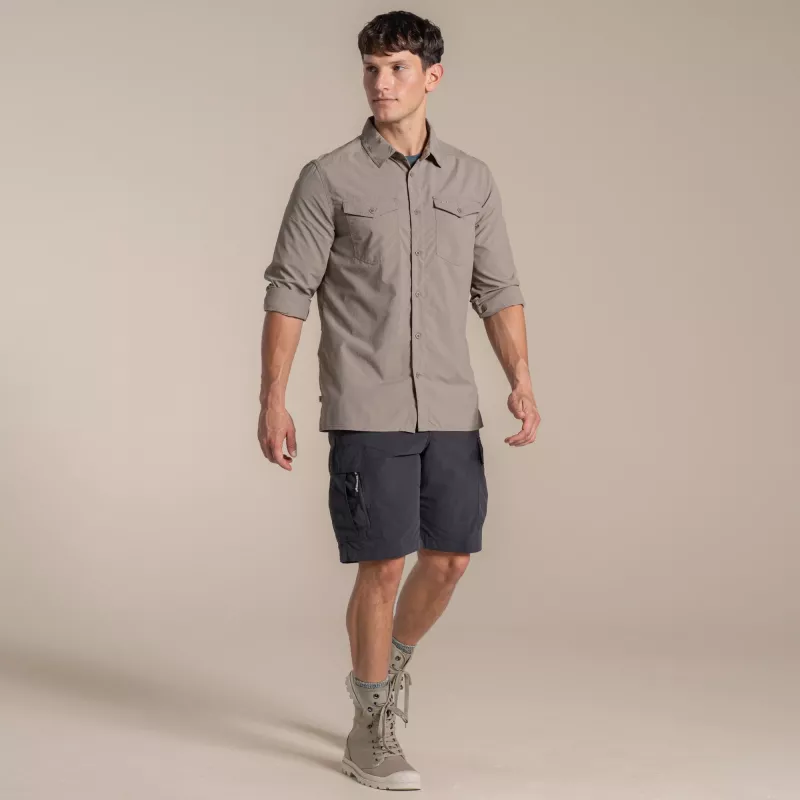 Craghoppers NosiLife Loukkos camicia a maniche lunghe - Pebble - XL