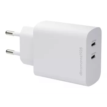 dbramante1928 re-charge caricabatterie da parete 45W Dual-USB-C-PD - bianco (EU)