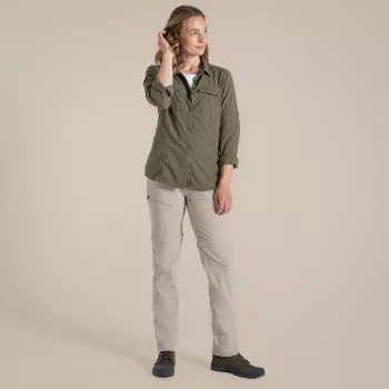 Craghoppers NosiLife Pro Convertible Hose III donna pantaloni da trekking Soft Mushroom XS
