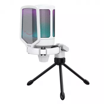 FIFINE A6V AMPLIGAME microfono USB a condensatore da studio RGB, cardioide, bianco