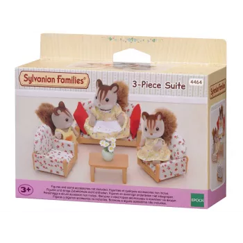 EPOCH Sylvanian Families salotto in tre pezzi - set mobili soggiorno con divano, poltrone, tavolo e cuscini