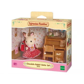 Sylvanian Families Chocolate Rabbit Sister set scrivania