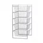 Prosperplast Rato armadietto contenitore con 5 cassetti in antracite, 89x45x55 cm, effetto rattan polipropilene