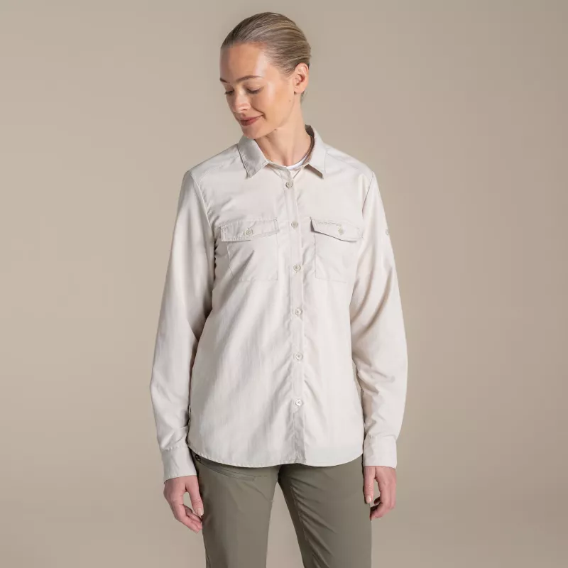 Craghoppers NosiLife Loukkos camicia manica lunga donna madreperla taglia S