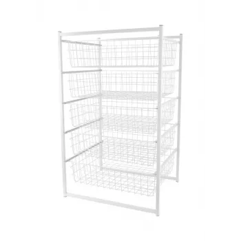 Cassettiera 89x45x55cm 5 livelli bianco