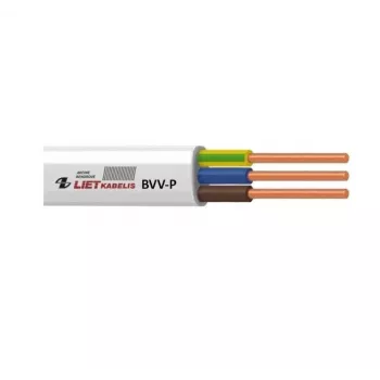 BVV-P cavo piatto in PVC bianco 2x2,5 mm², rotolo da 25 m, 450/750 V