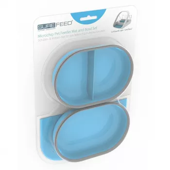 SEGULA 70950 Distributore combinato di cibo e acqua per gatti, plastica, blu, 0,4 L