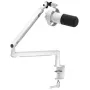 FIFINE T688W Microfono dinamico con braccio orientabile, USB/XLR, Bianco