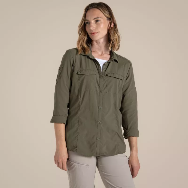 Craghoppers NosiLife Adventure LS Shirt III donna - Wild Olive - L