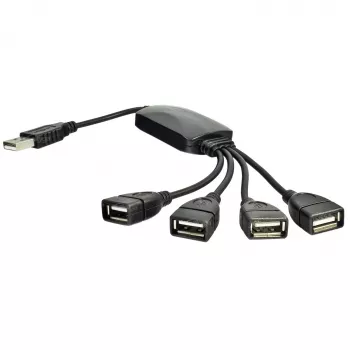 AKYGA AK-AD-13 hub USB 2.0 a 4 porte, nero