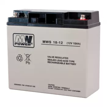 MPL POWER ELETTRICO MPL MW POWER MWS 18-12 batteria UPS al piombo-acido VRLA AGM senza manutenzione 12 V 18 Ah nero, grigio
