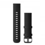 Garmin Quick Release cinturini (22 mm) in pelle nera con hardware in ardesia spazzolata