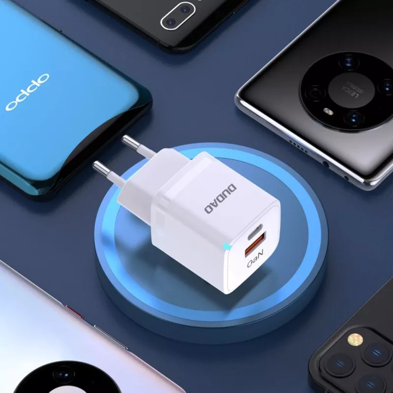 DUDAO A13Pro EU GaN 33W PPS caricabatterie da parete USB-C/USB - bianco