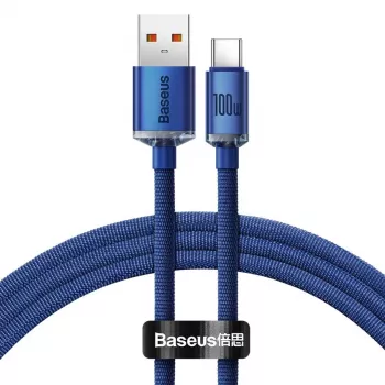 Baseus Cavo USB-A a USB-C Crystal Shine 100W 1,2m blu