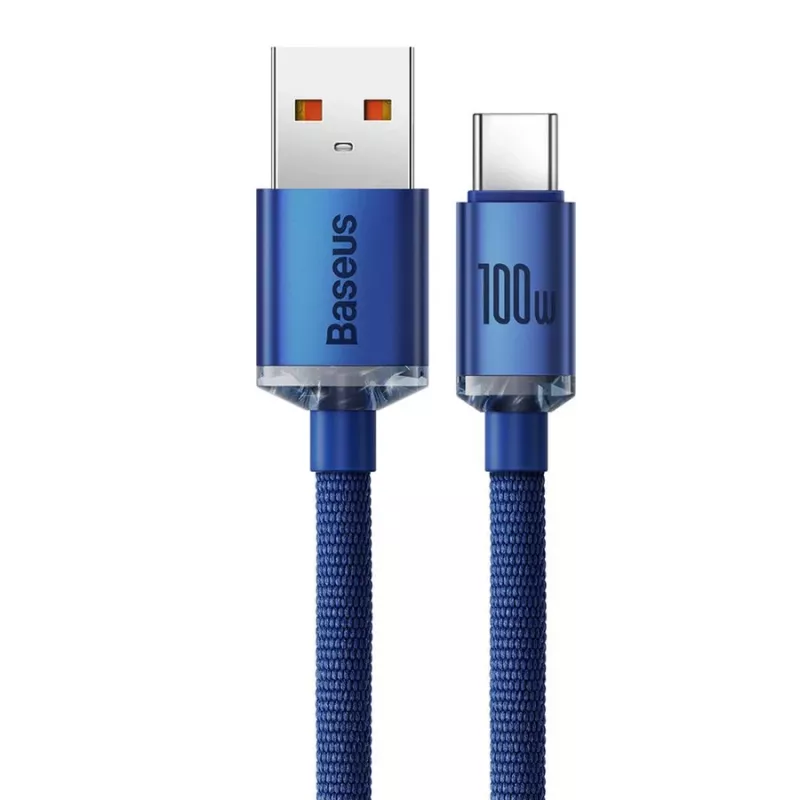 Baseus Cavo USB-A a USB-C Crystal Shine 100W 1,2m blu