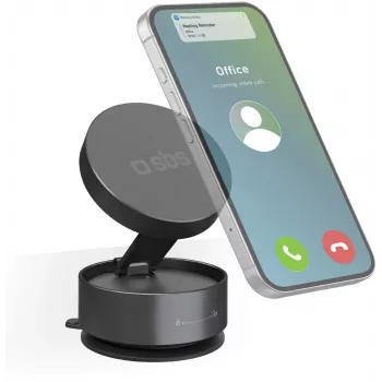 SBS TESUPSUCTIONMAG supporto da tavolo magnetico a ventosa per smartphone, nero