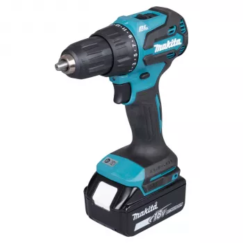 Makita DHP490TJX9 avvitatore trapano a percussione combinato brushless 18V con 2 batterie da 5,0Ah, caricabatterie e valigetta MAKPAC