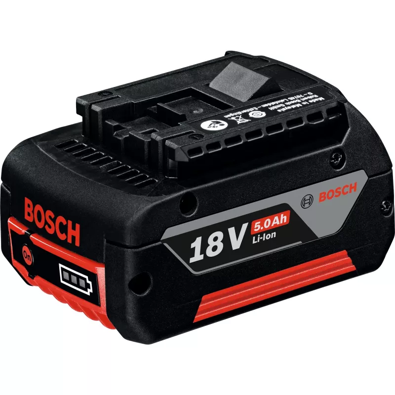 Bosch Professional batteria ricaricabile agli ioni di litio 18V 5,0 Ah, slide-in (nero/rosso)
