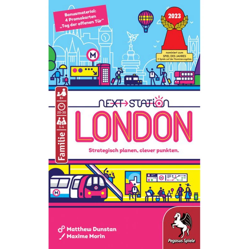 PEGASUS Next Station London – gioco da tavolo Flip-and-Write, 1–4 giocatori, dagli 8 anni