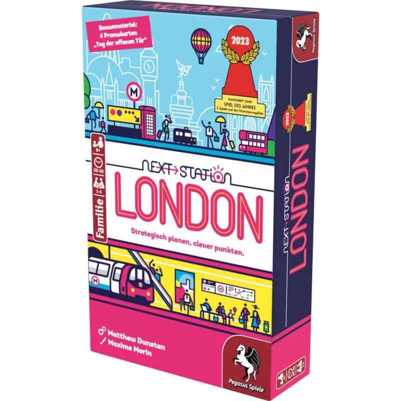 PEGASUS Next Station London – gioco da tavolo Flip-and-Write, 1–4 giocatori, dagli 8 anni
