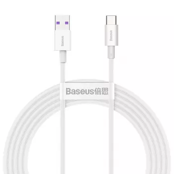 Cavo Baseus Superior Series da USB-A a USB-C, ricarica rapida 66W, 2m, bianco