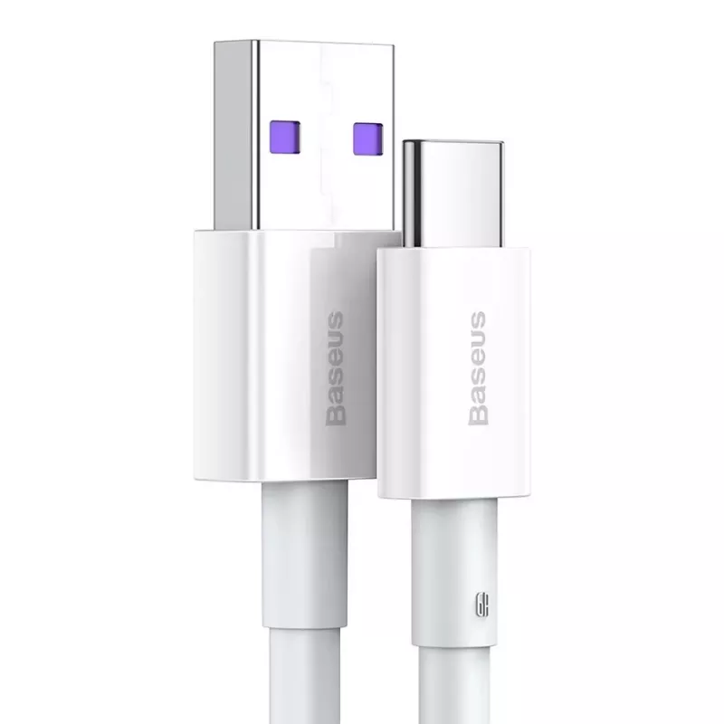 Cavo Baseus Superior Series da USB-A a USB-C, ricarica rapida 66W, 2m, bianco