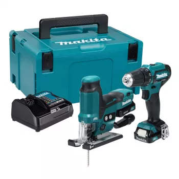 Makita CLX252SAJ set combinato a batteria 12V max CXT con trapano avvitatore DF333D, avvitatore a impulsi TD110D, 2 batterie da 2,0Ah, caricabatterie e valigetta Makpac