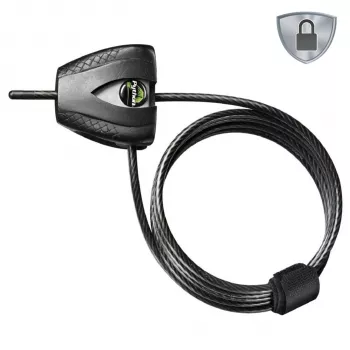 Master Lock Python Lucchetto a cavo regolabile 8417EURDPRO – 1,8 m acciaio intrecciato, nero, 2 chiavi