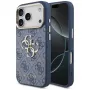 Custodia Guess 4G Classic Logo per Apple iPhone 18 Pro / 17 Pro, blu con dettagli oro