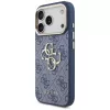 Custodia Guess 4G Classic Logo per Apple iPhone 18 Pro / 17 Pro, blu con dettagli oro