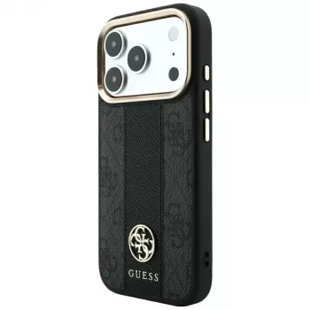 Guess 4G Stripe Round and Classic Logos custodia MagSafe per Apple iPhone 18 Pro / 17 Pro - nero