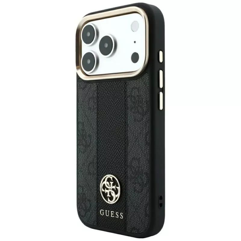 Guess 4G Stripe Round and Classic Logos custodia MagSafe per Apple iPhone 18 Pro / 17 Pro - nero