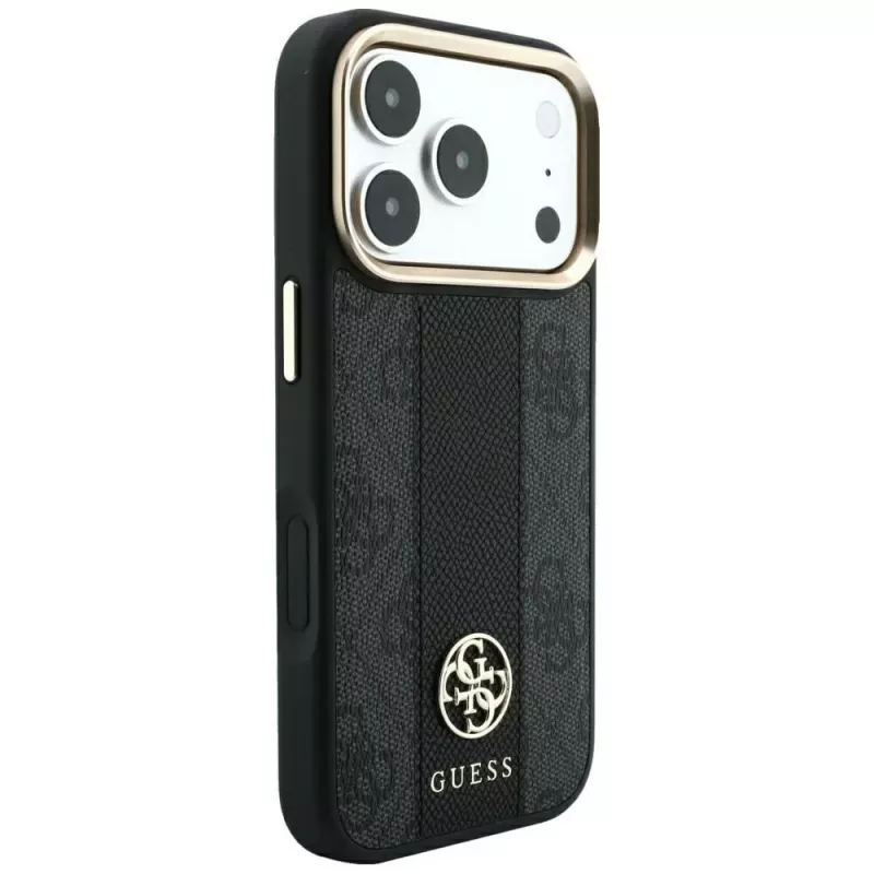 Guess 4G Stripe Round and Classic Logos custodia MagSafe per Apple iPhone 18 Pro / 17 Pro - nero