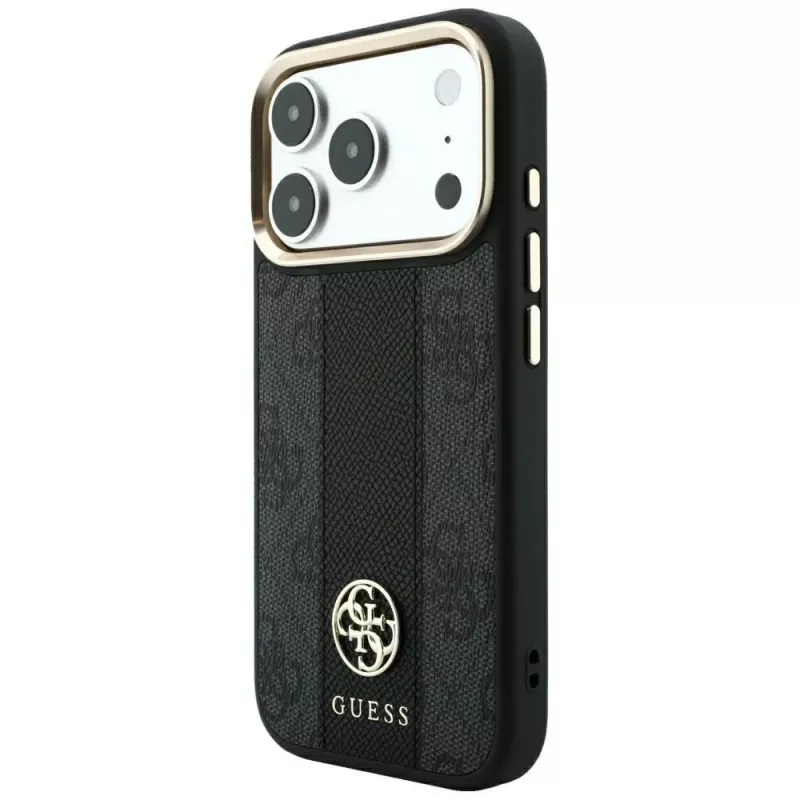 Guess 4G Stripe Round and Classic Logos custodia MagSafe per iPhone 18 Pro Max / 17 Pro Max - nero