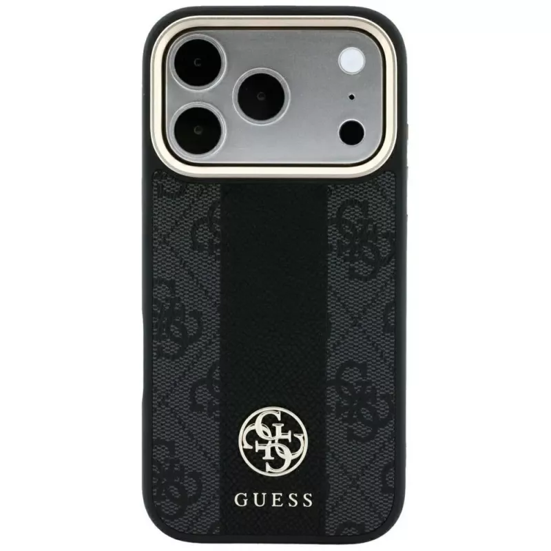 Guess 4G Stripe Round and Classic Logos custodia MagSafe per iPhone 18 Pro Max / 17 Pro Max - nero