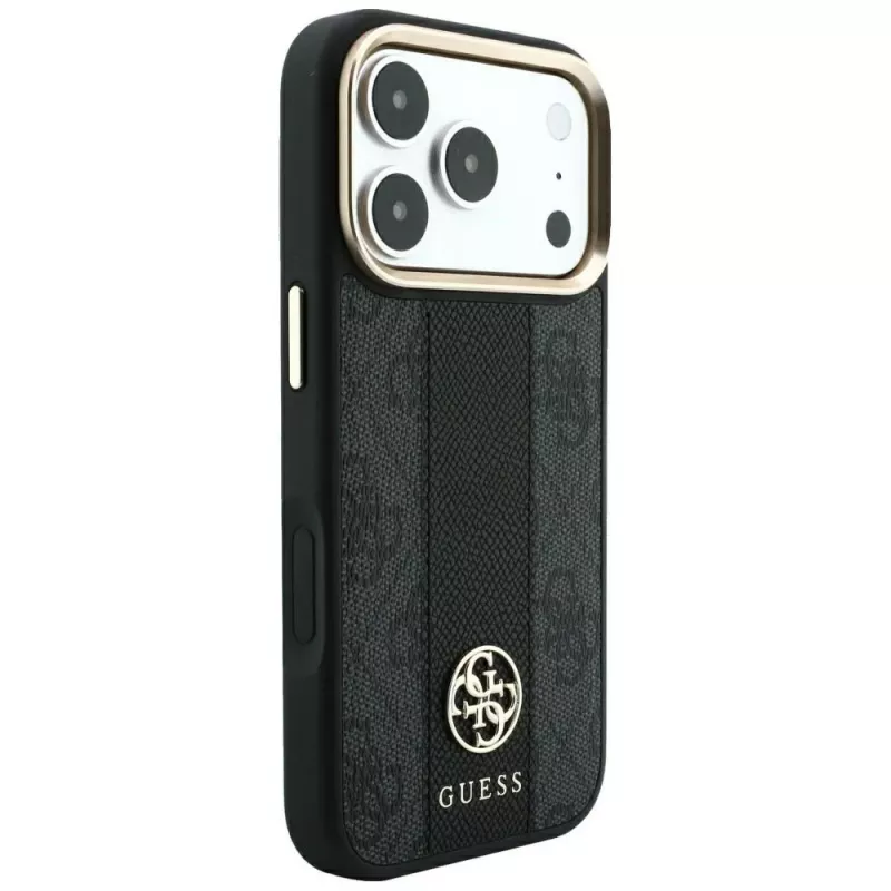 Guess 4G Stripe Round and Classic Logos custodia MagSafe per iPhone 18 Pro Max / 17 Pro Max - nero