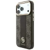 Custodia MagSafe Guess 4G Stripe Round and Classic Logos per iPhone 18 Pro / 17 Pro - Marrone