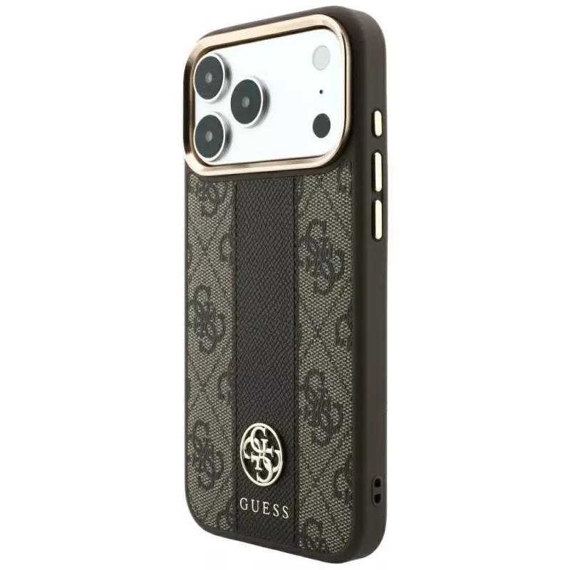 Custodia MagSafe Guess 4G Stripe Round and Classic Logos per iPhone 18 Pro / 17 Pro - Marrone