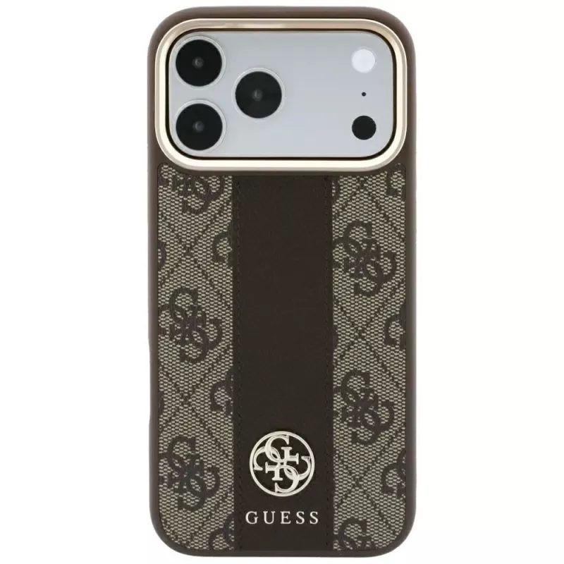 Custodia MagSafe Guess 4G Stripe Round and Classic Logos per iPhone 18 Pro / 17 Pro - Marrone