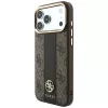 Custodia MagSafe Guess 4G Stripe Round & Classic Logos per iPhone 18 Pro Max / 17 Pro Max - marrone