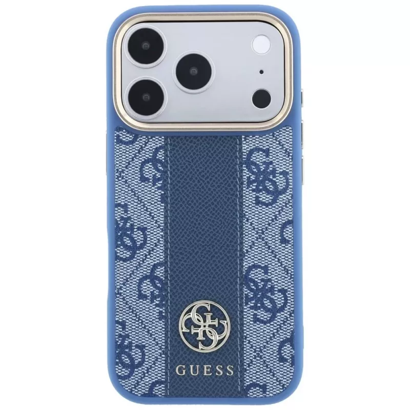 Custodia MagSafe Guess 4G Stripe Round and Classic Logos per Apple iPhone 18 Pro / 17 Pro - Blu