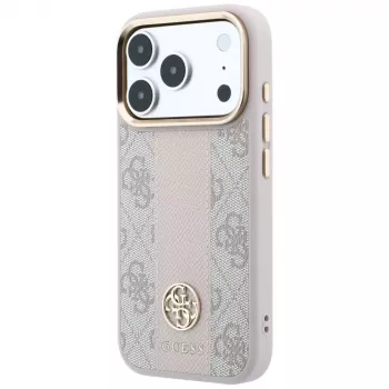 Custodia MagSafe Guess 4G Stripe Round & Classic Logos per iPhone 18 Pro / 17 Pro - rosa